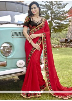 Patch Border Work Classic Designer Saree