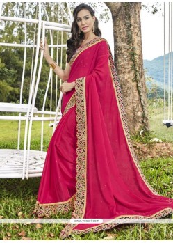 Faux Georgette Patch Border Work Classic Designer Saree