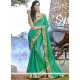 Patch Border Work Faux Chiffon Designer Saree