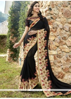 Faux Georgette Patch Border Work Classic Saree