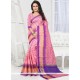 Pink Woven Work Handloom Cotton Designer Traditional Saree