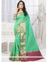 Woven Work Sea Green Traditional Designer Saree