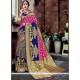 Art Silk Navy Blue And Pink Weaving Work Traditional Designer Saree