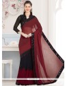 Black And Maroon Casual Saree