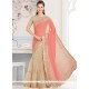 Beige Lace Work Georgette Casual Saree