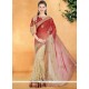 Georgette Cream And Rust Casual Saree