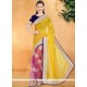 Velvet Pink And Yellow Casual Saree