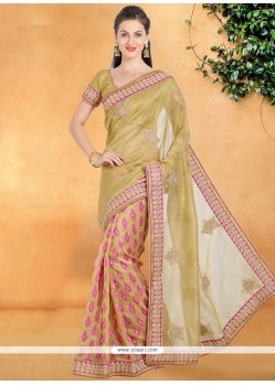 Silk Lace Work Casual Saree