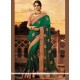 Patch Border Work Green Designer Traditional Saree