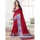 Patch Work Maroon Silk Saree