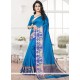 Patch Border Banarasi Silk Saree In Blue