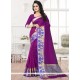 Banarasi Silk Purple Patch Border Work Silk Saree