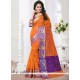 Orange Banarasi Silk Saree