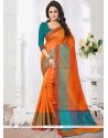 Banarasi Silk Orange Silk Saree