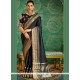 Black Embroidered Work Silk Designer Saree