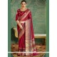 Silk Maroon Designer Saree