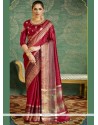 Silk Maroon Designer Saree