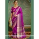 Hand Work Purple Designer Saree