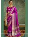 Hand Work Purple Designer Saree