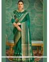 Green Hand Work Silk Designer Saree