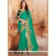 Banglori Silk Sea Green Patch Border Work Designer Traditional Saree