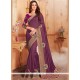 Banglori Silk Purple Embroidered Work Designer Traditional Saree