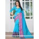 Banarasi Silk Blue Designer Traditional Saree