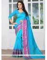 Banarasi Silk Blue Designer Traditional Saree