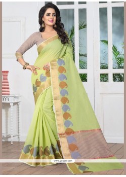 Banarasi Silk Green Woven Work Traditional Designer Saree