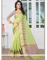 Banarasi Silk Green Woven Work Traditional Designer Saree