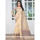 Beige Woven Work Banarasi Silk Traditional Designer Saree