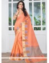 Peach Banarasi Silk Designer Traditional Saree