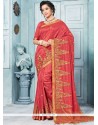 Art Silk Rose Pink Traditional Designer Saree