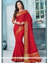 Red Weaving Work Art Silk Designer Traditional Saree