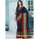 Art Silk Navy Blue Weaving Work Designer Traditional Saree