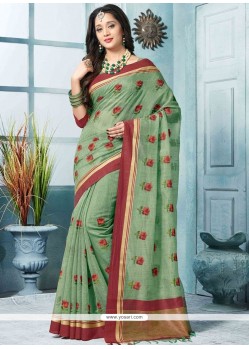 Green Weaving Work Traditional Saree