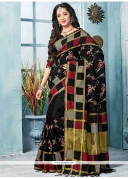 Black Weaving Work Art Silk Designer Traditional Saree
