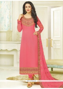 Resham Work Faux Georgette Designer Straight Suit