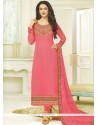 Resham Work Faux Georgette Designer Straight Suit