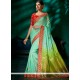 Viscose Aqua Blue And Green Designer Traditional Saree