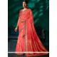 Pink Patch Border Work Viscose Traditional Designer Saree