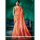 Peach Designer Traditional Saree