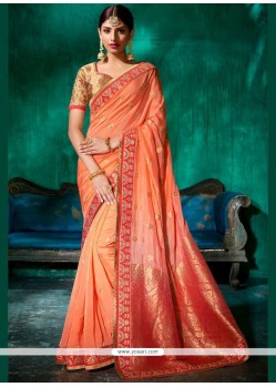 Peach Designer Traditional Saree