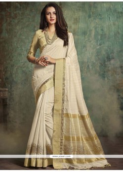 Art Silk White Traditional Designer Saree