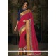 Jacquard Hot Pink Patch Border Work Traditional Saree