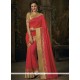 Jacquard Silk Rose Pink Patch Border Work Designer Traditional Saree