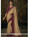 Beige Patch Border Work Art Silk Designer Traditional Saree