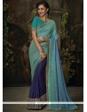 Embroidered Work Art Silk Half N Half Designer Saree