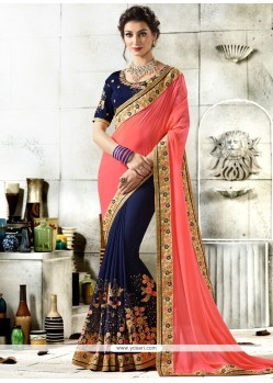 Patch Border Work Designer Half N Half Saree