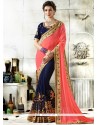 Patch Border Work Designer Half N Half Saree